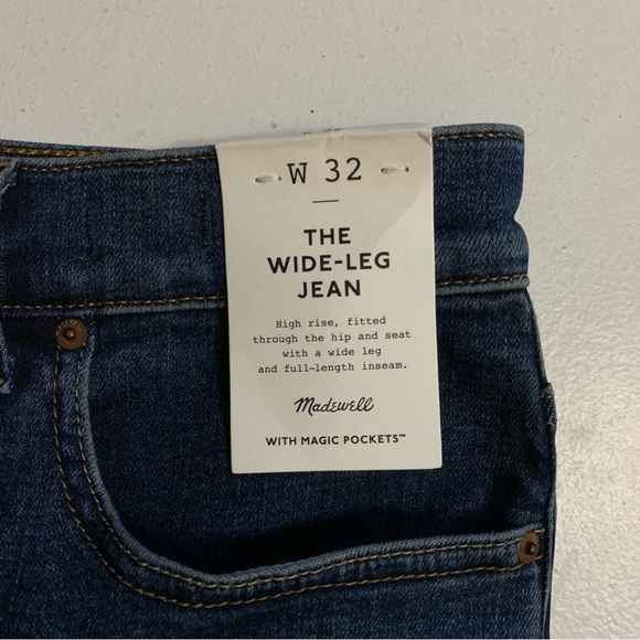 Madewell The Wide-Leg Jean in Patterson Wash Size 32 FLAW - Picture 12 of 17